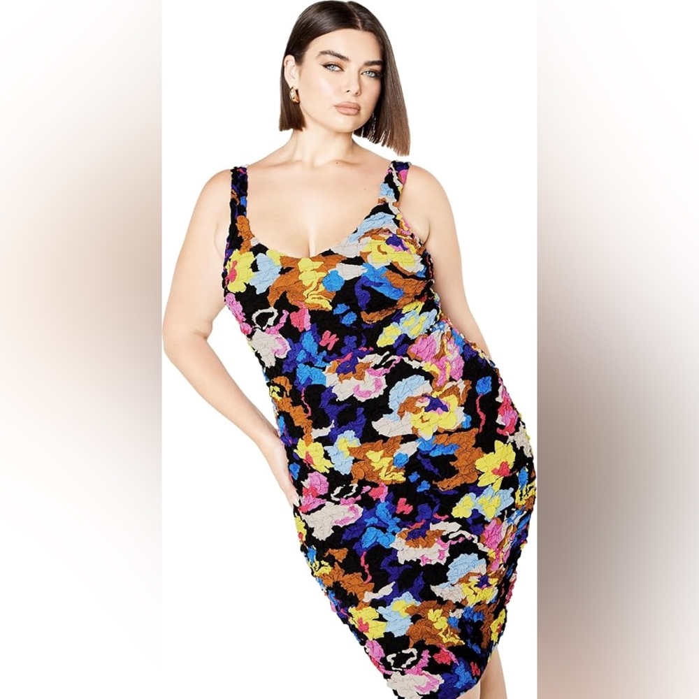 City Chic Multicolor Textured body con
 Dress
